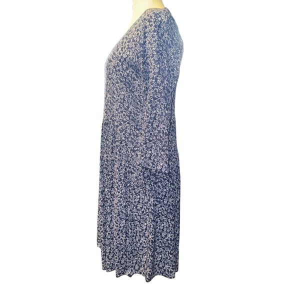 GARNET HILL Paisley V-Neck 3/4 Sleeves A-Line Lagenlook Boho Midi Dress Size 4 - Picture 9 of 16